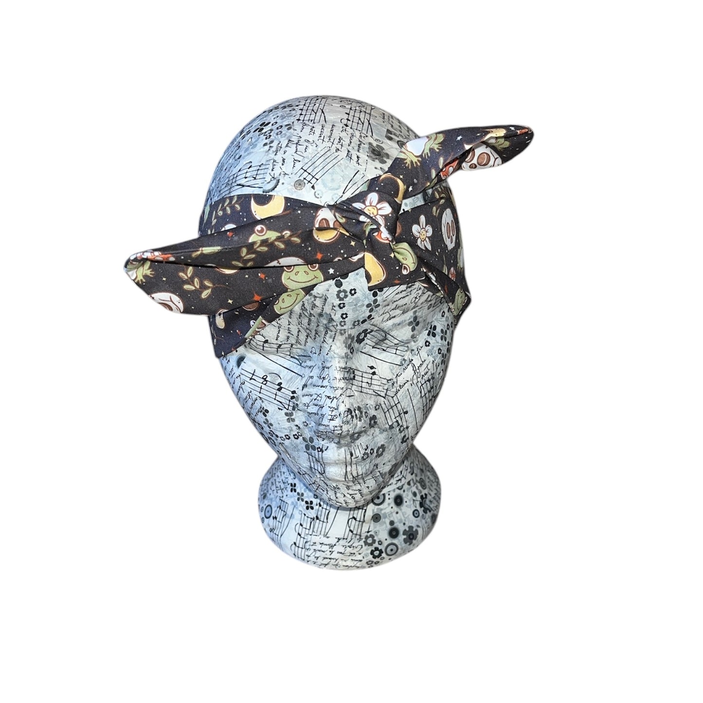 Cottage core frog self tie headband