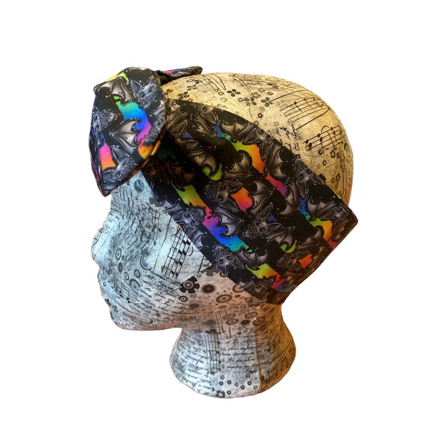 Rainbow stripe Bats headband