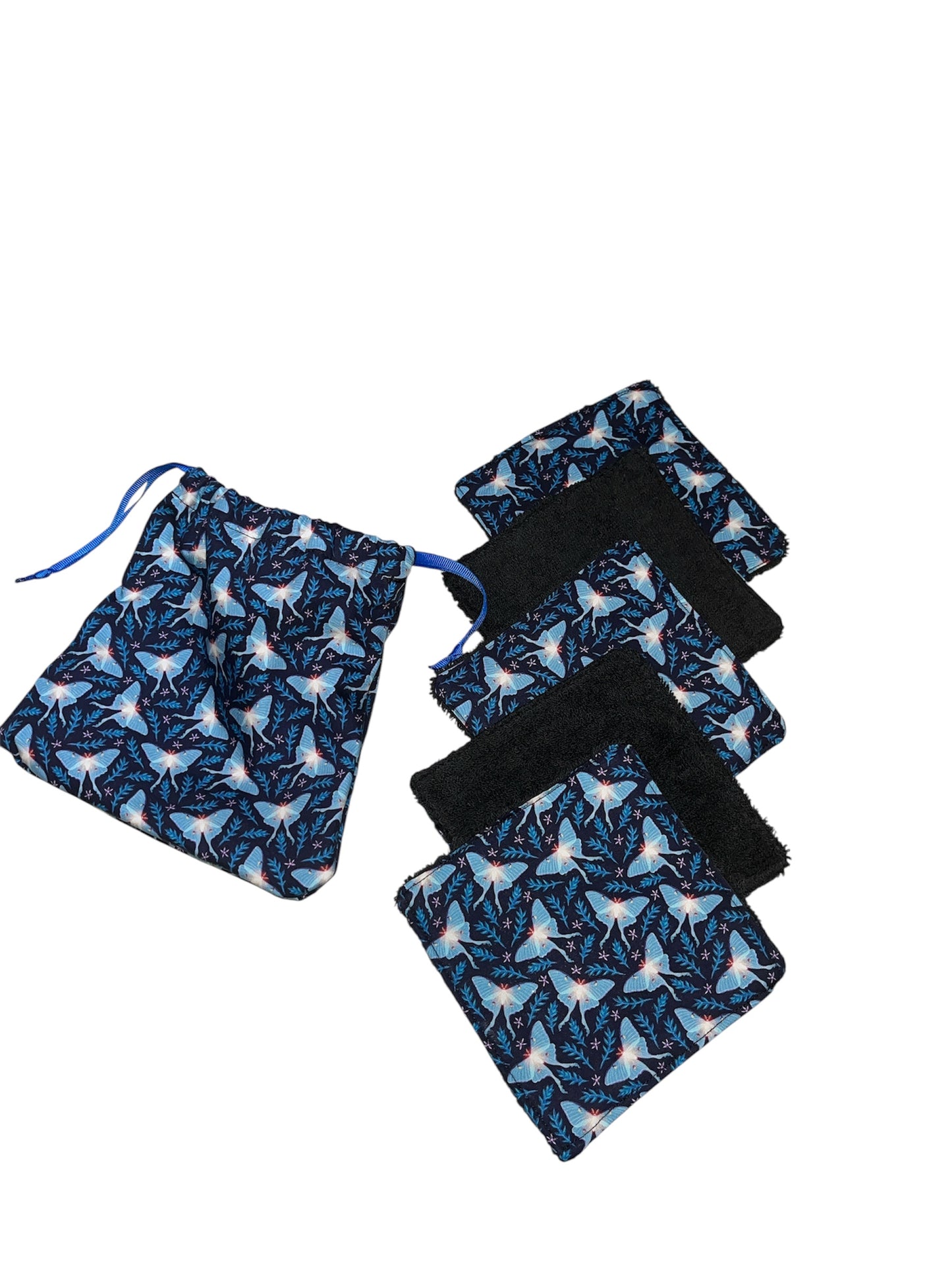 Lunar moth Reusable wipes and storage pouch