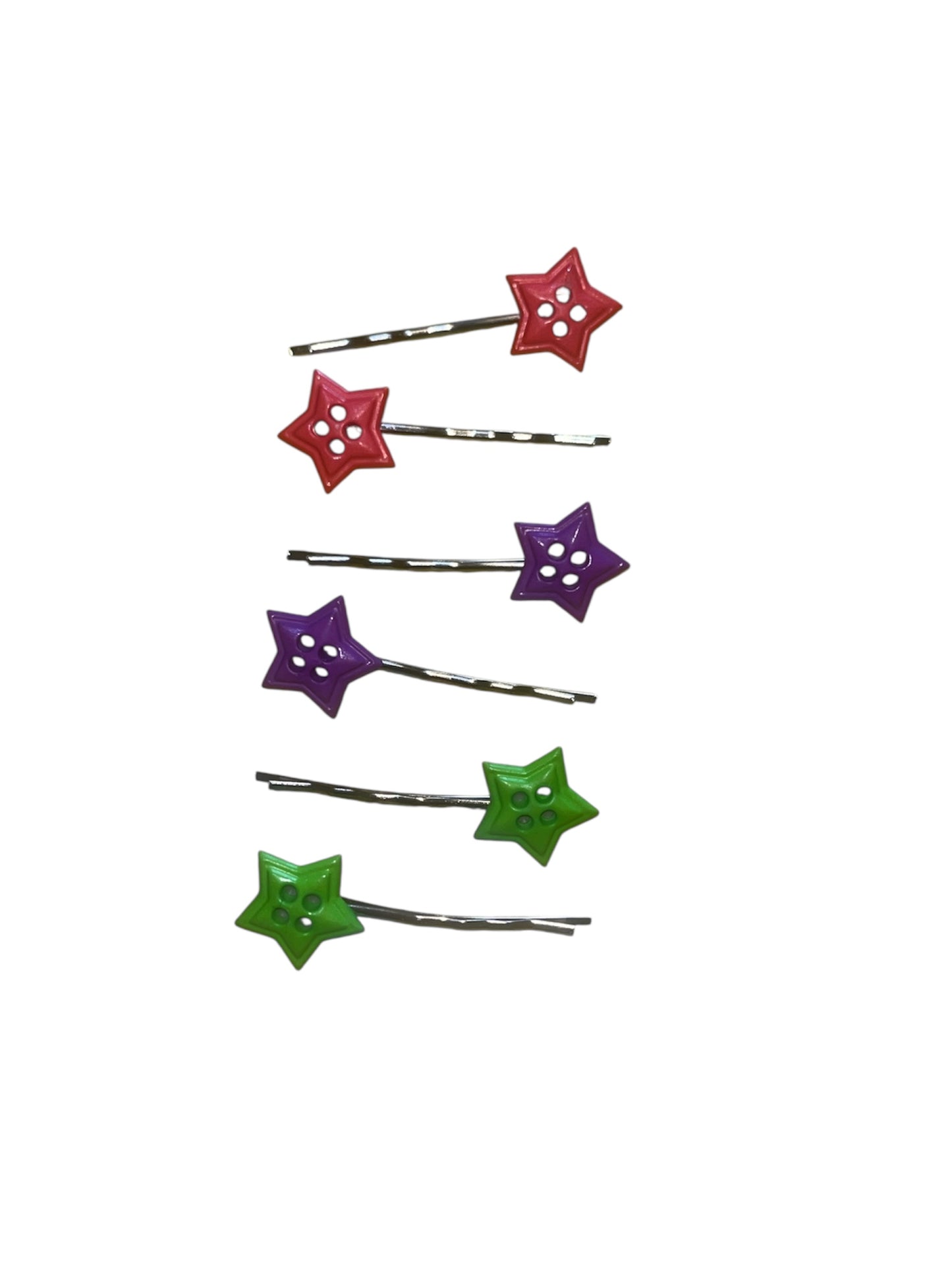 Star button hair grips