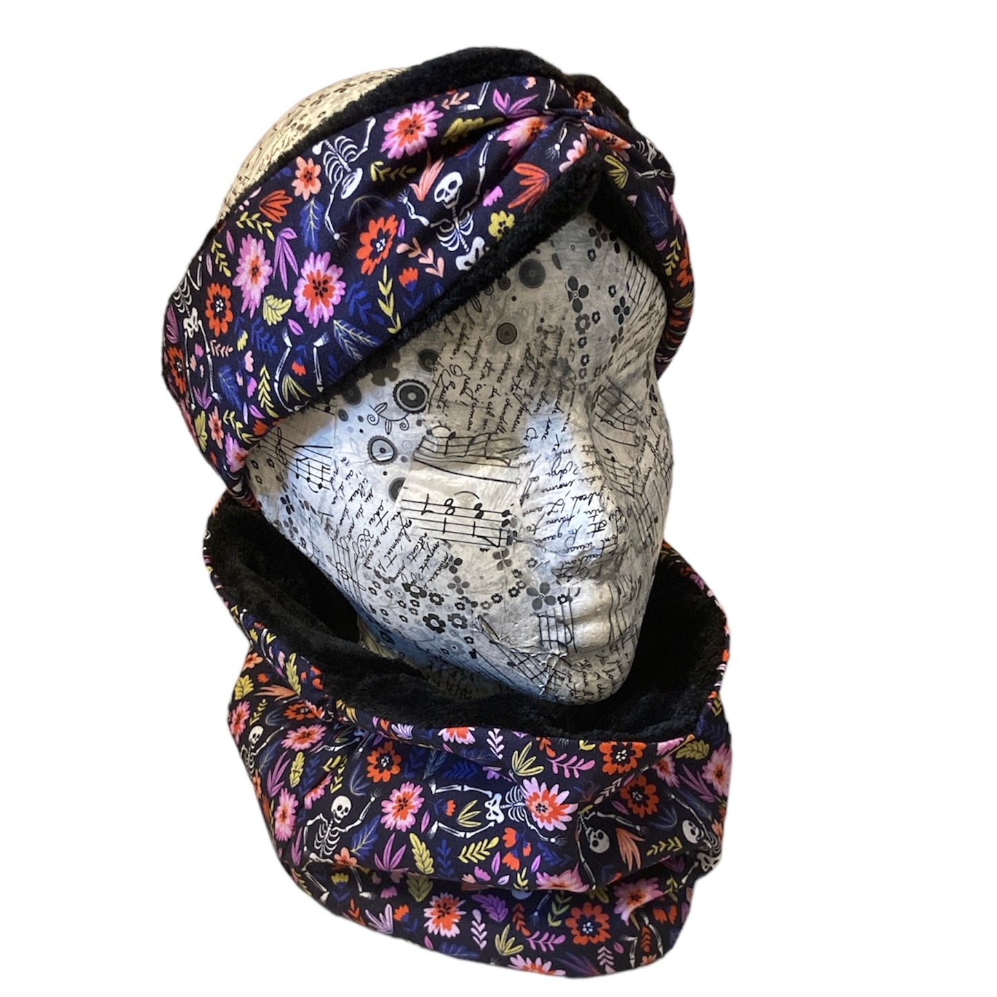 Floral skeleton fleece lined Headwarmer