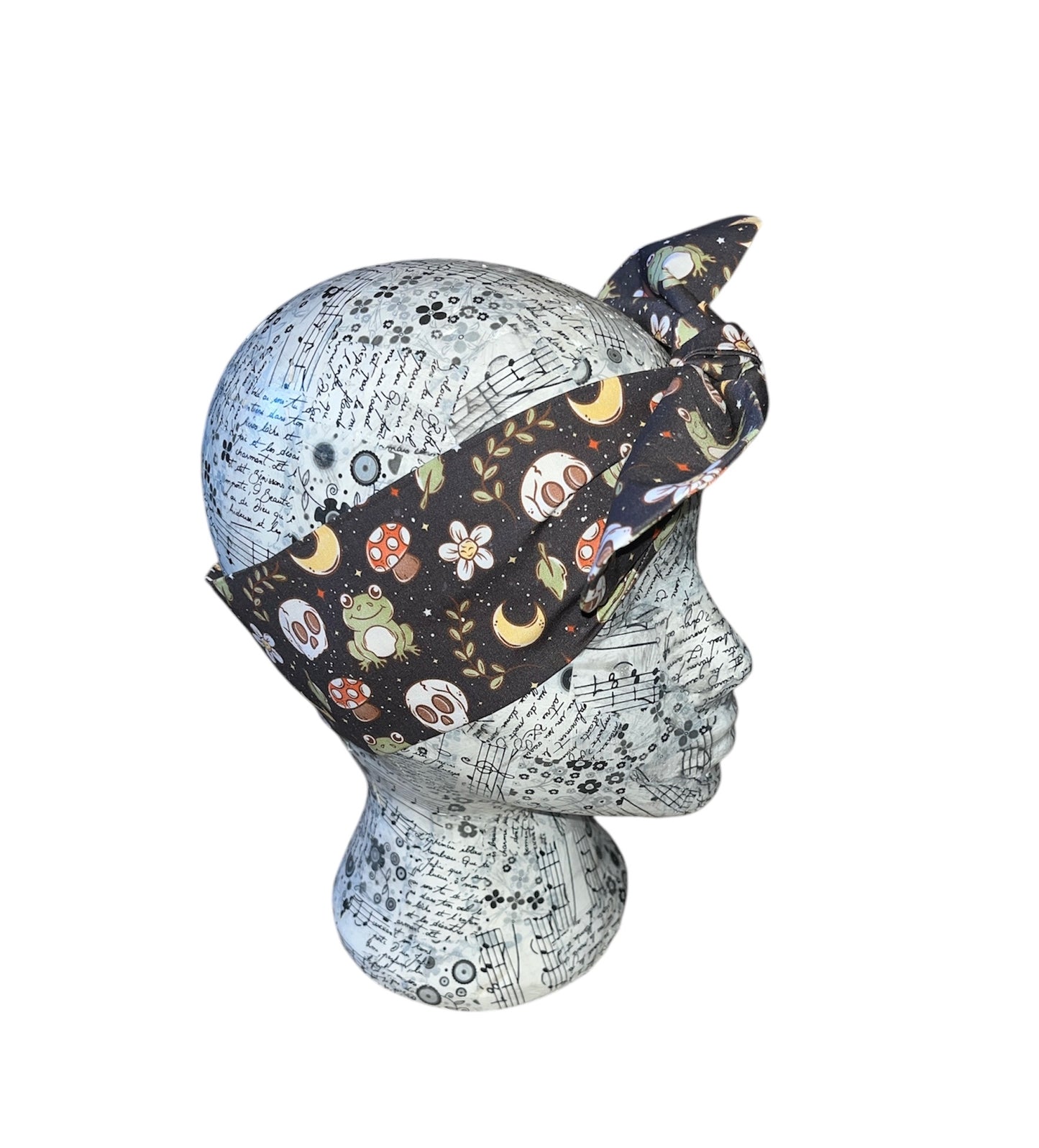 Cottage core frog self tie headband