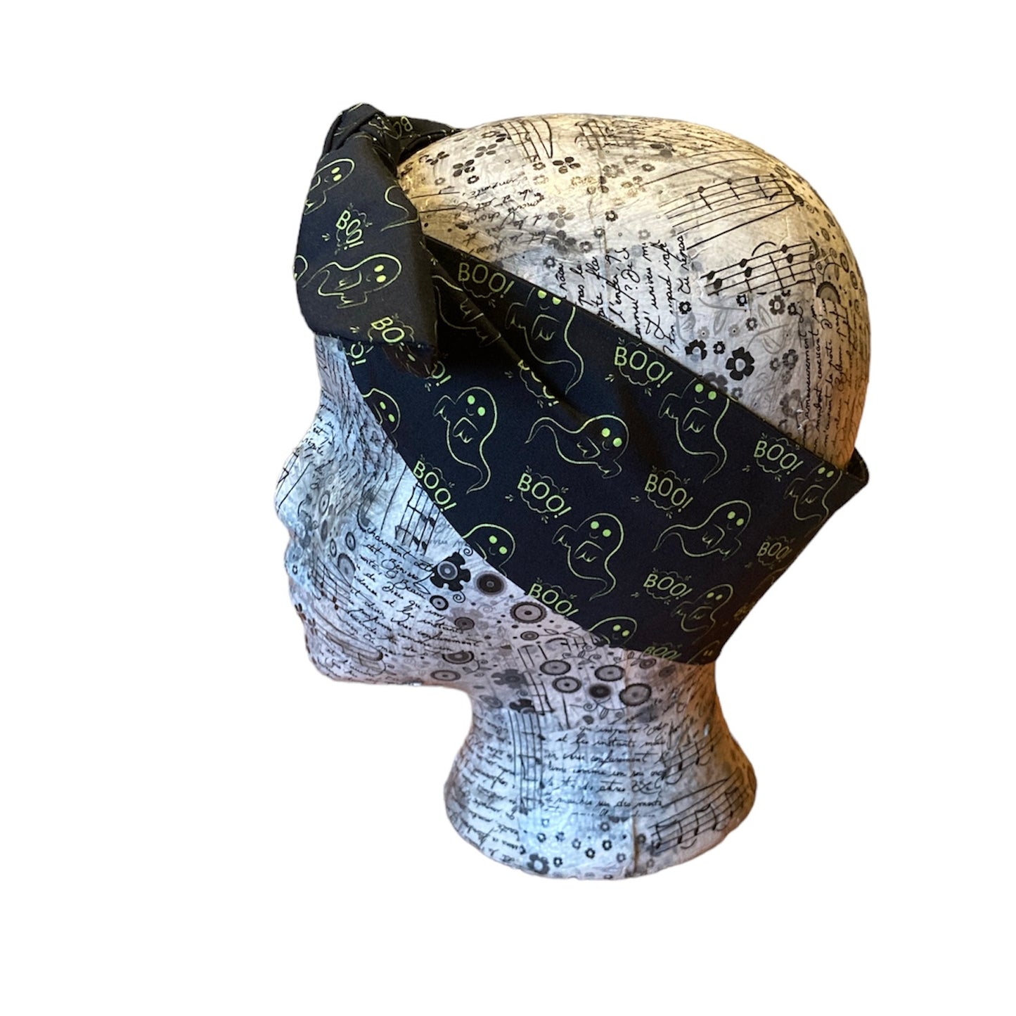 Green ghost self tie headband