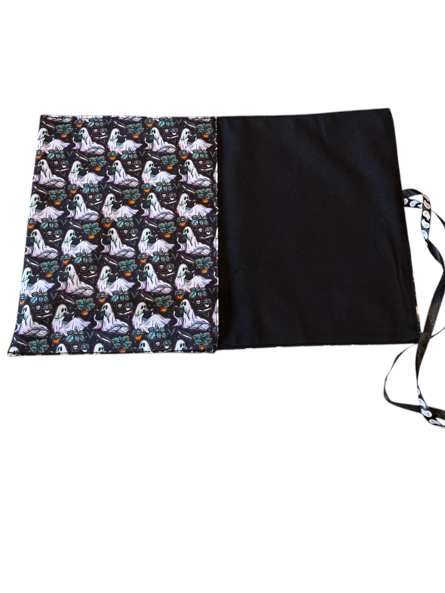 Book reading ghost book or e-reader wrap