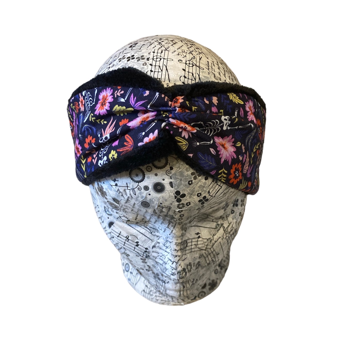 Floral skeleton fleece lined Headwarmer