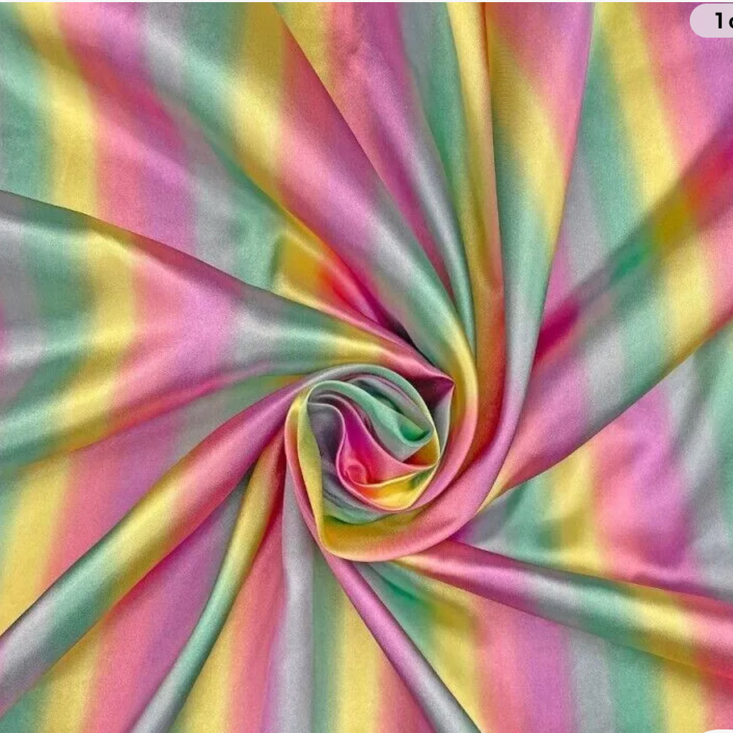 Rainbow satin knotted Alice band