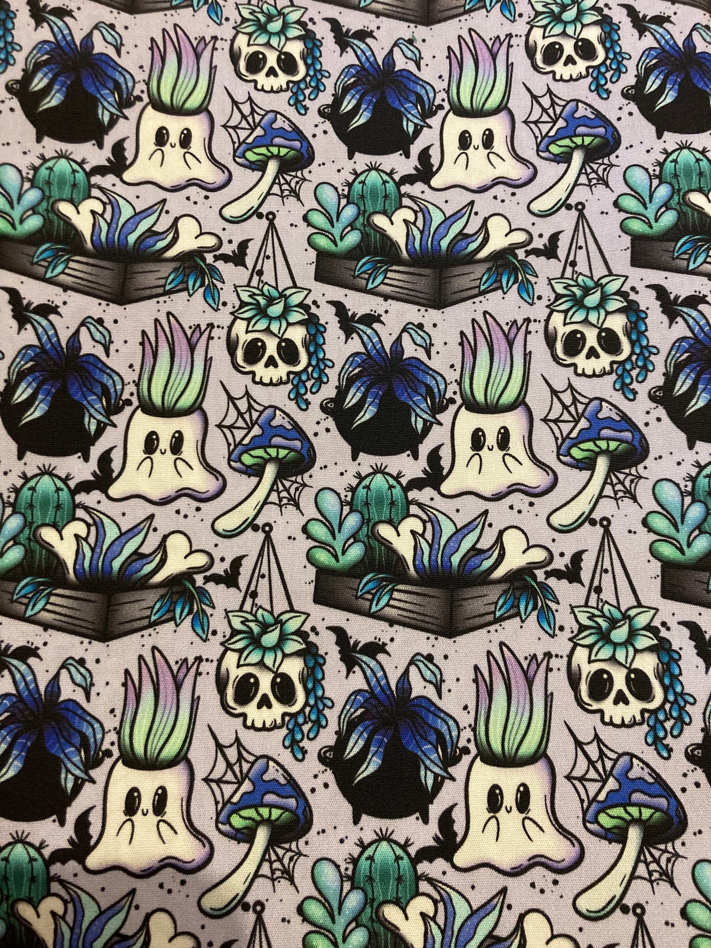 Spooky plant pattern cotton scrunchies