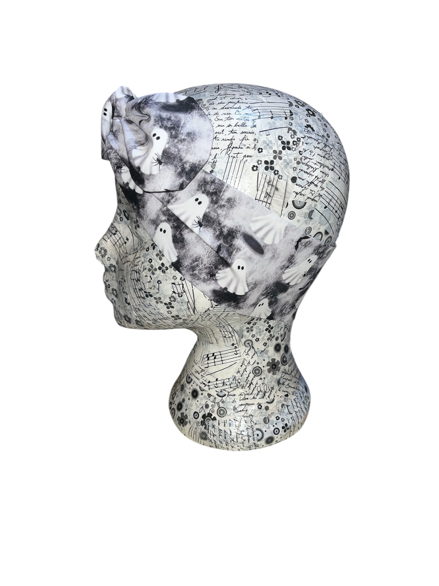 Foggy ghost self tie/ wired headband