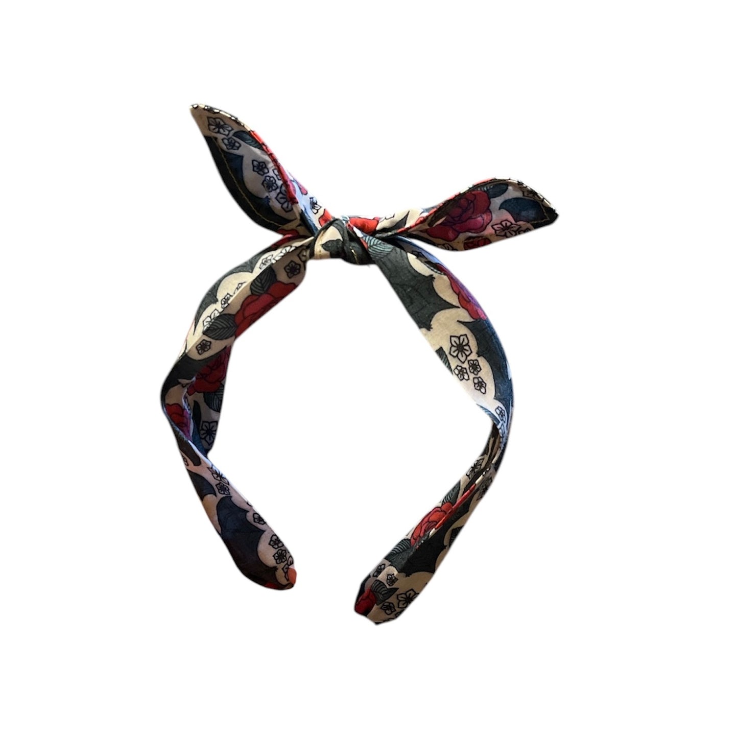 Red rose and black bats Alice band