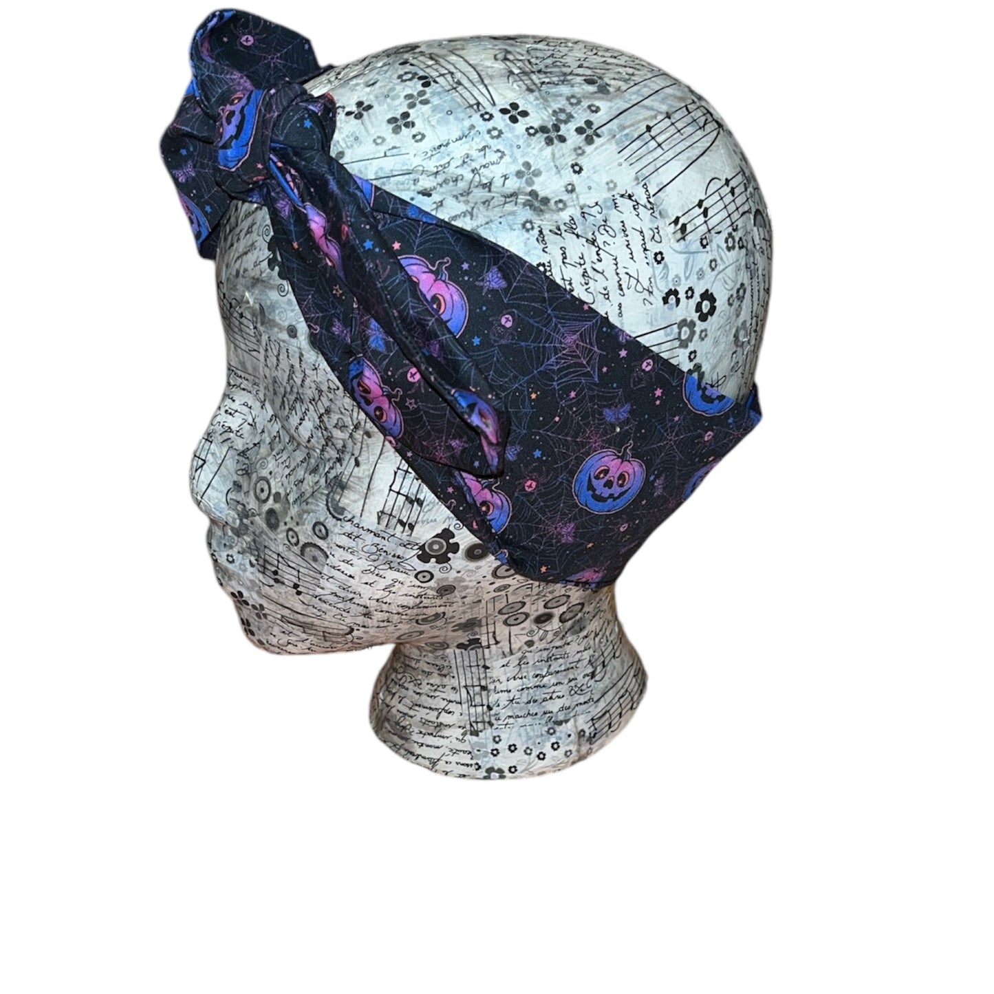 Purple and pink cobweb pumpkin headband