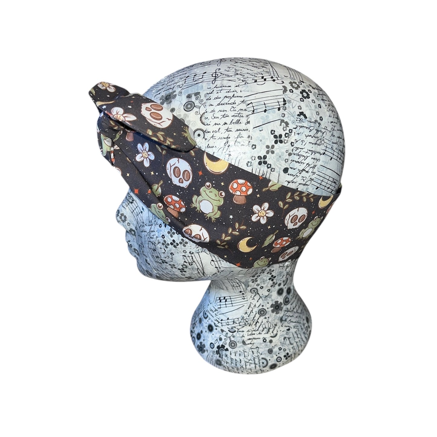 Cottage core frog self tie headband