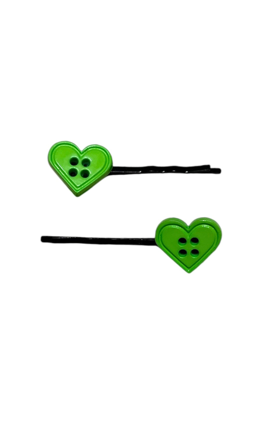 Heart button hair grips
