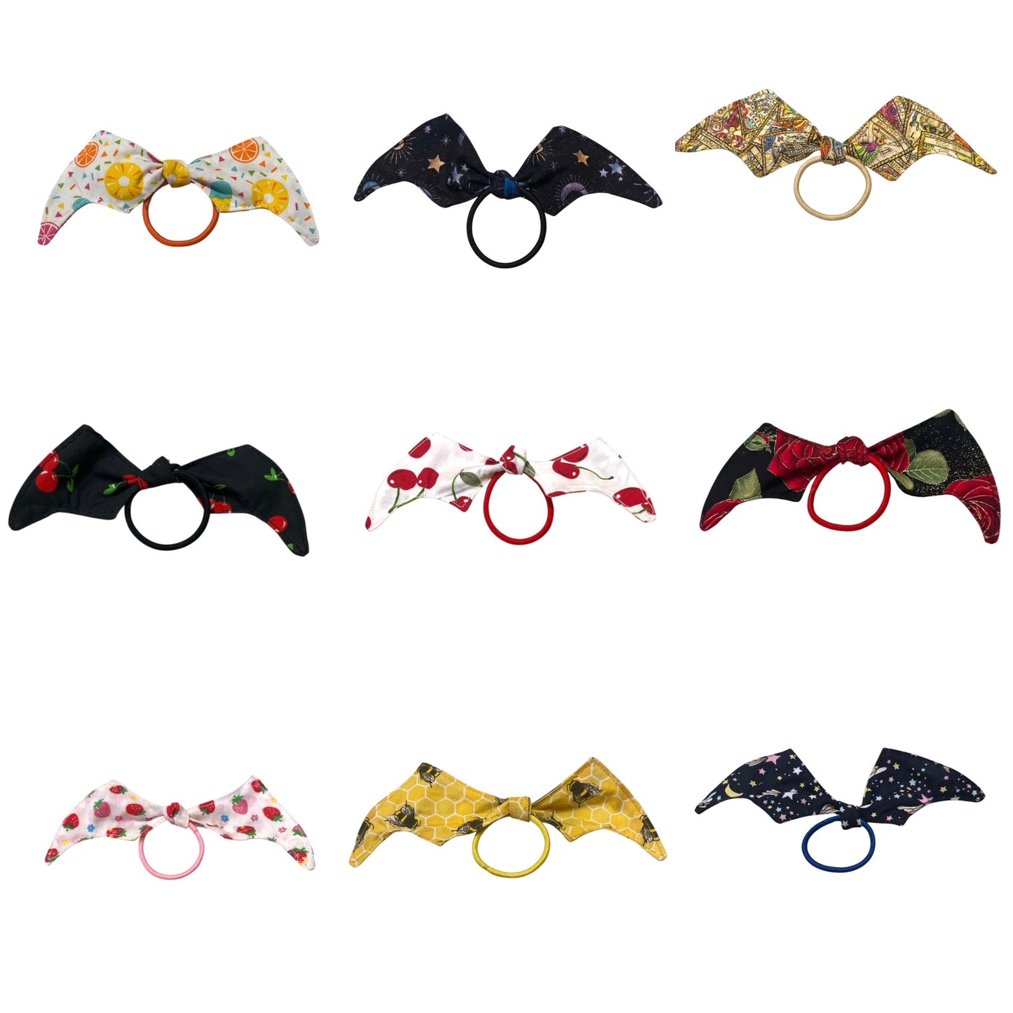 Scrap Summer Patterned Bat bow bobbles