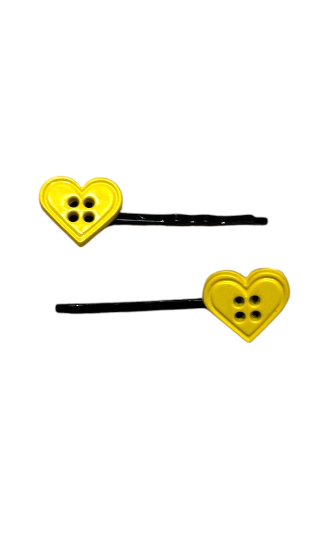 Heart button hair grips