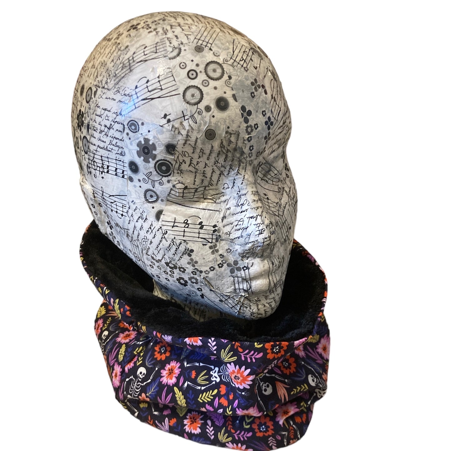 Floral skeleton fleece lined snood