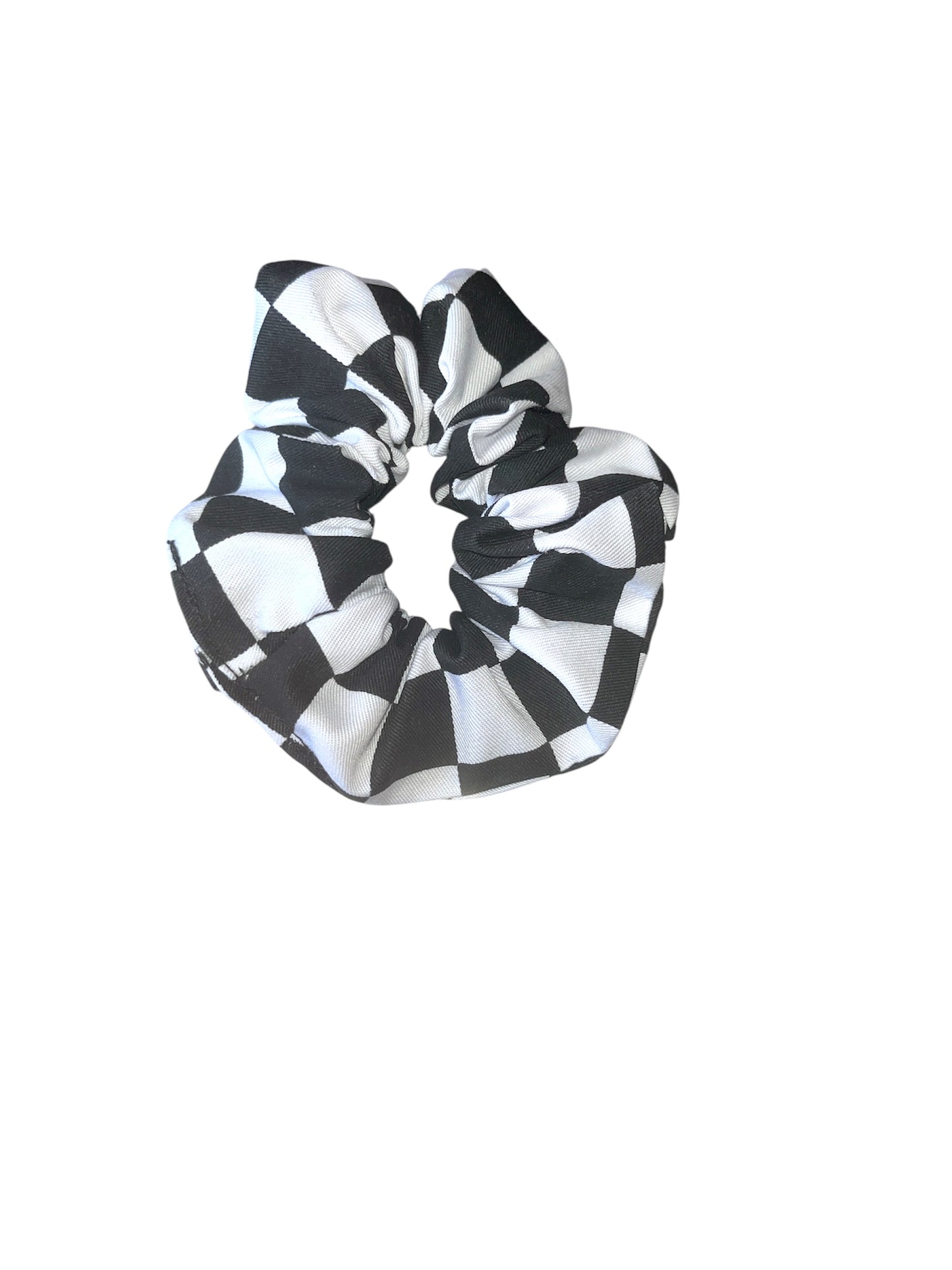 Black and white checkboard Scrunchie
