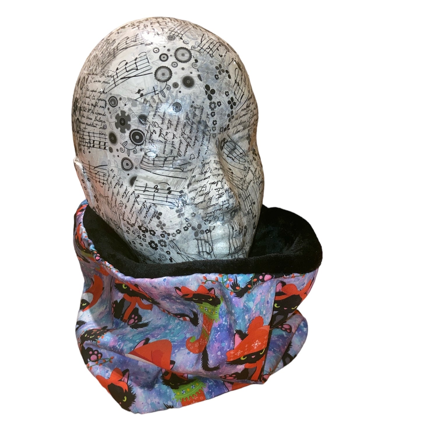 Grumpy Christmas cat fleece lined snood