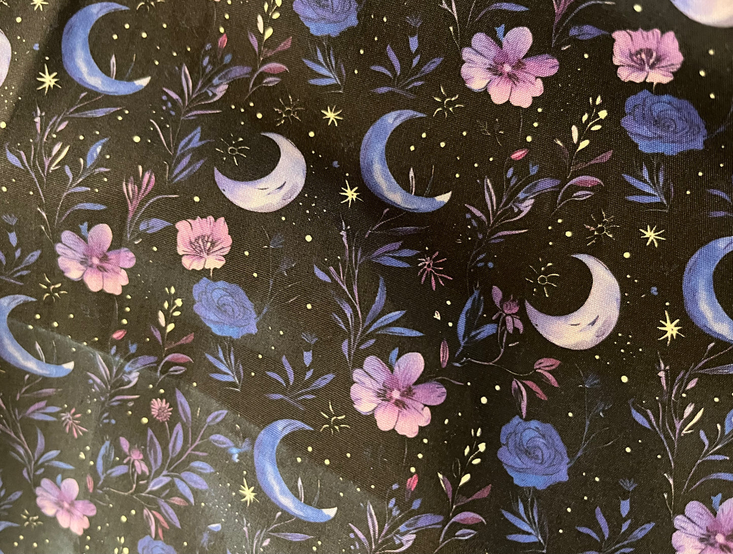 Purple floral moon scrunchies