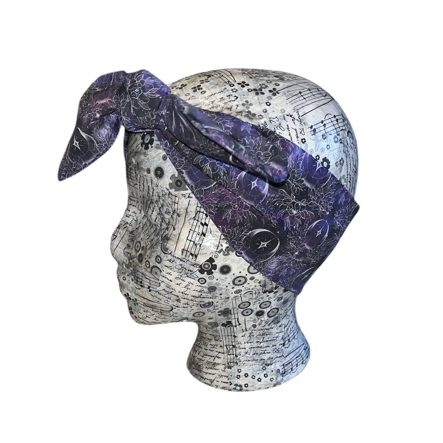 Purple and white celestial flowers headband