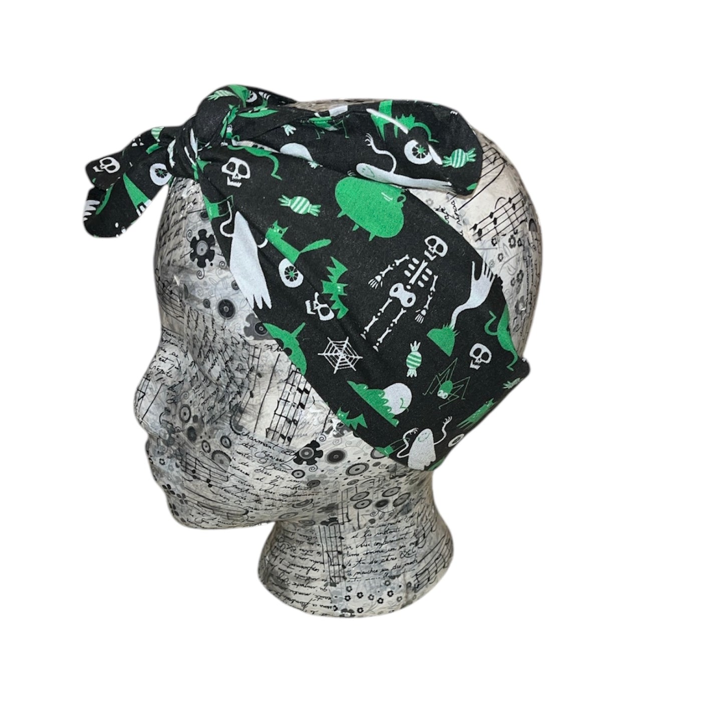 Green and white Halloween headband