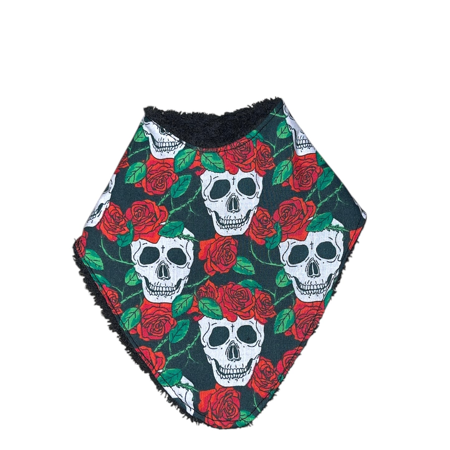 Skull and rose towelling backed reusable baby set