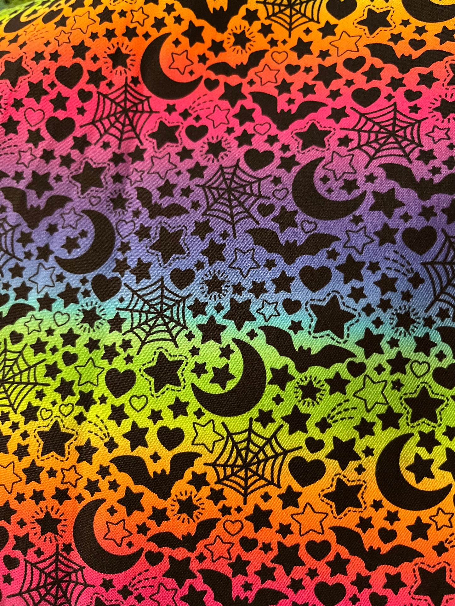 Bright rainbow spooky night scrunchies