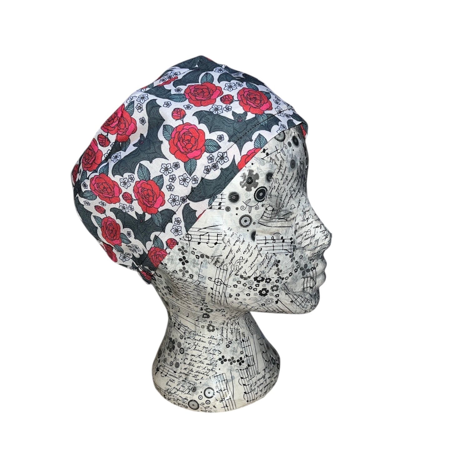 Bat & rose scrub cap