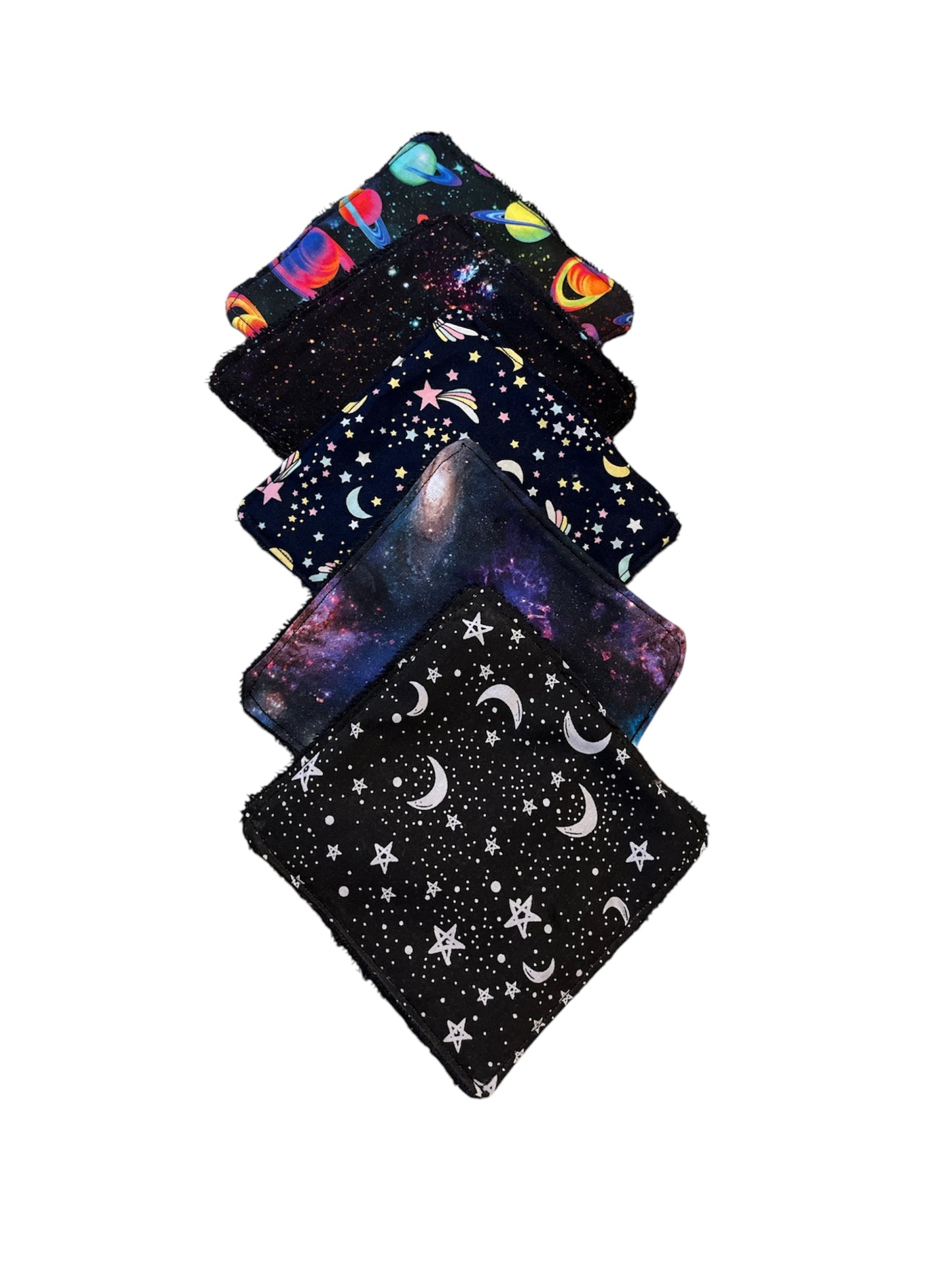 Sets of reusable wipes (black towelling)