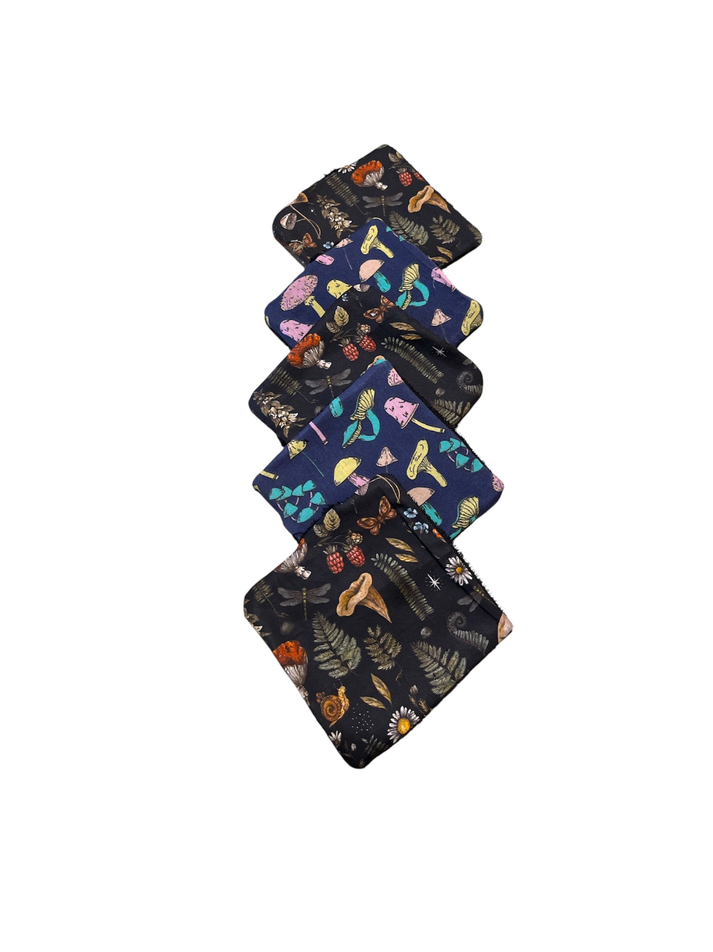 Sets of reusable wipes (black towelling)