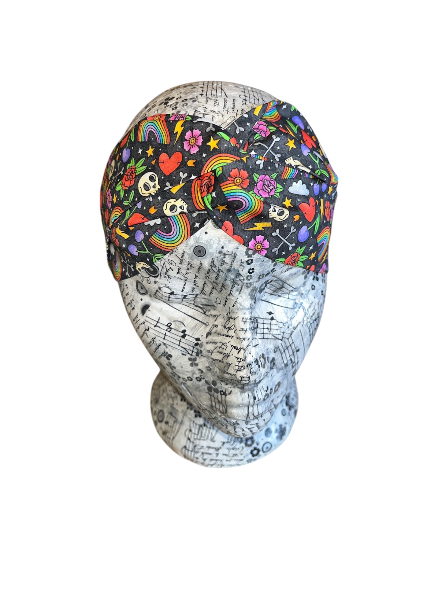 Skull and rainbow Elasticated headband