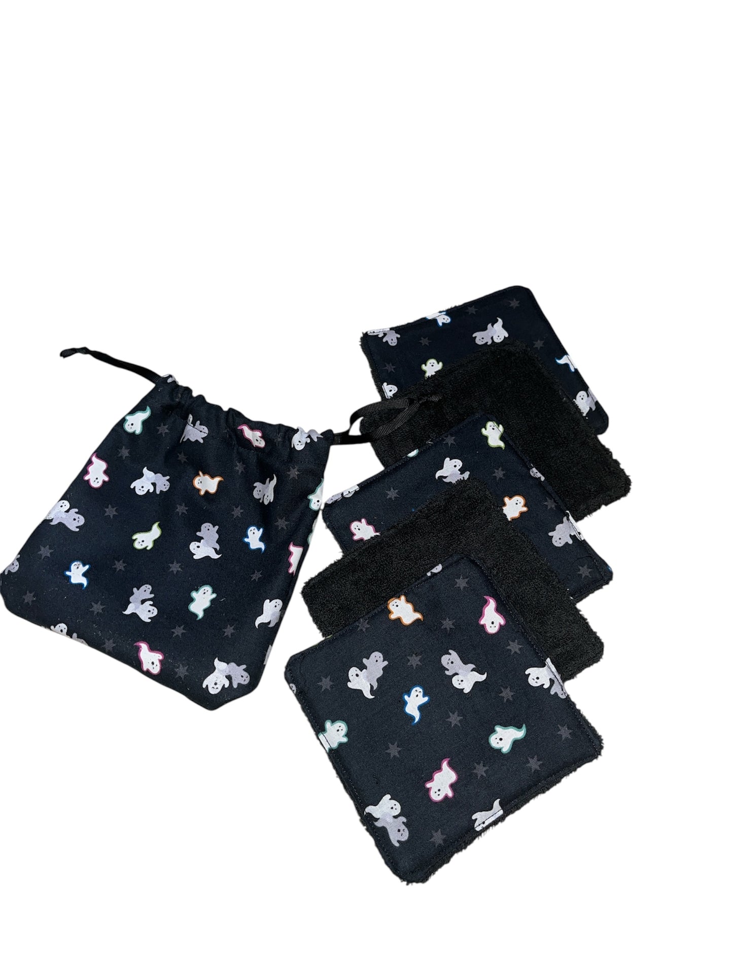 Mini ghostie Reusable wipes and storage pouch