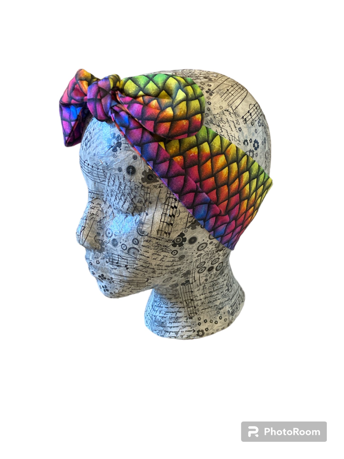 Rainbow dragon scales headband
