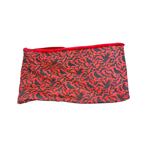 Crow and bat red fleece lined snood
