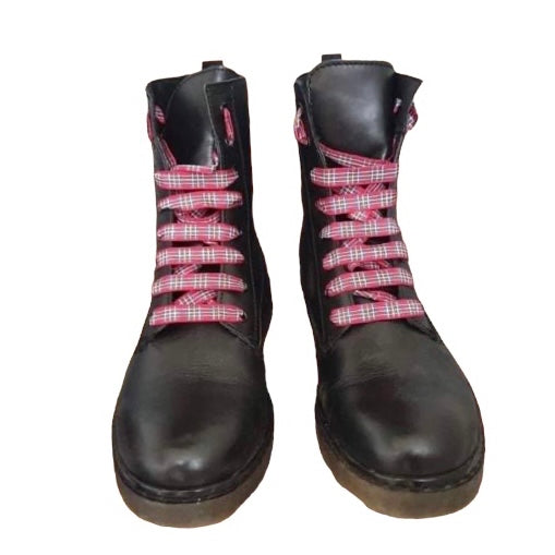 Red tartan laces