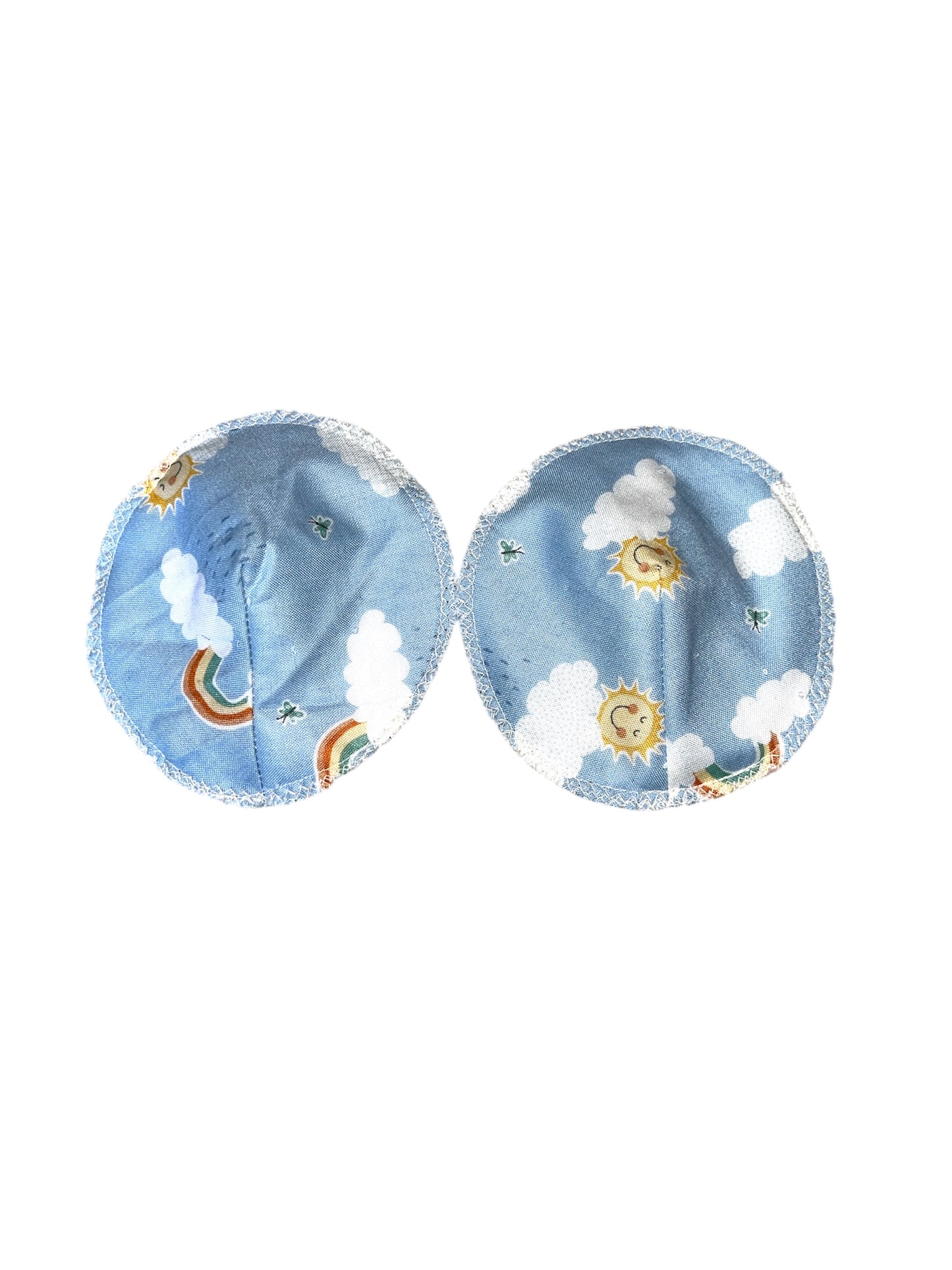 Cute rainbow and sun towelling backed reusable baby set