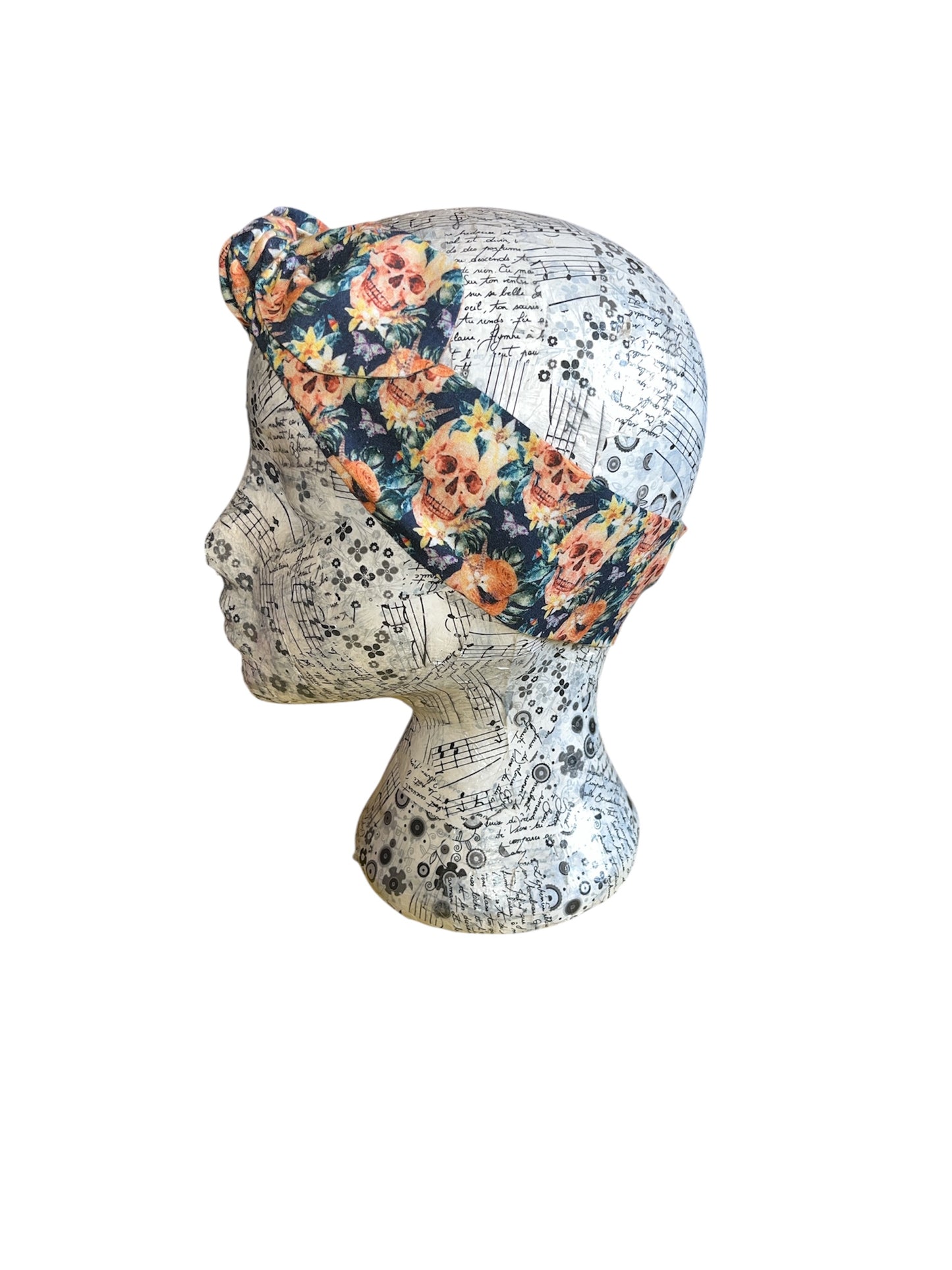 Summer floral skulls headband