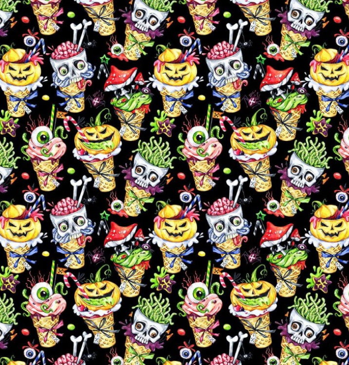 Spooky ice cream self tie headband