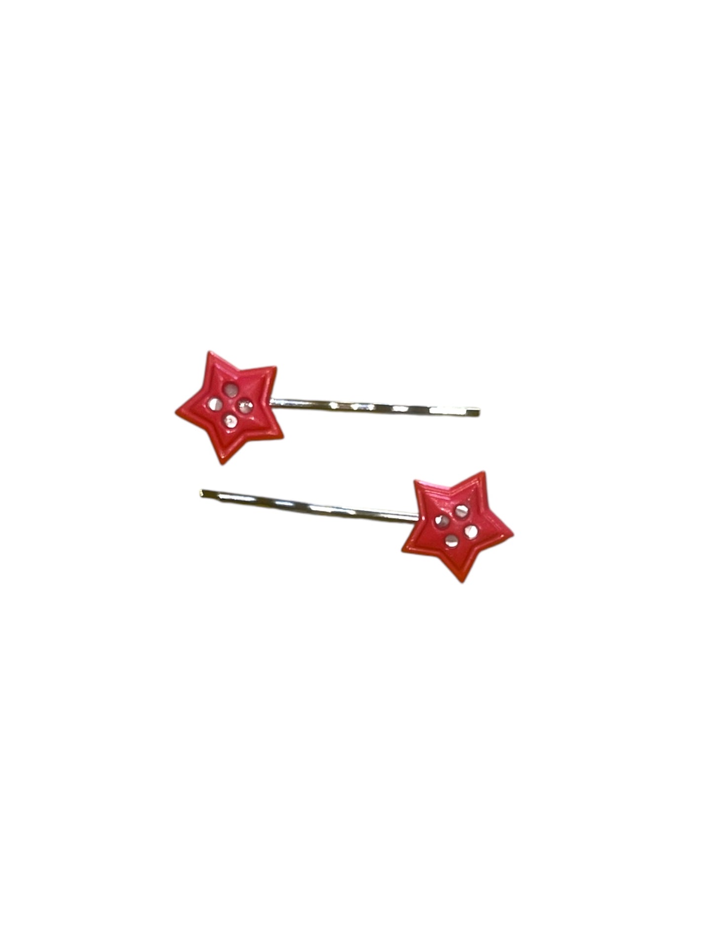 Star button hair grips