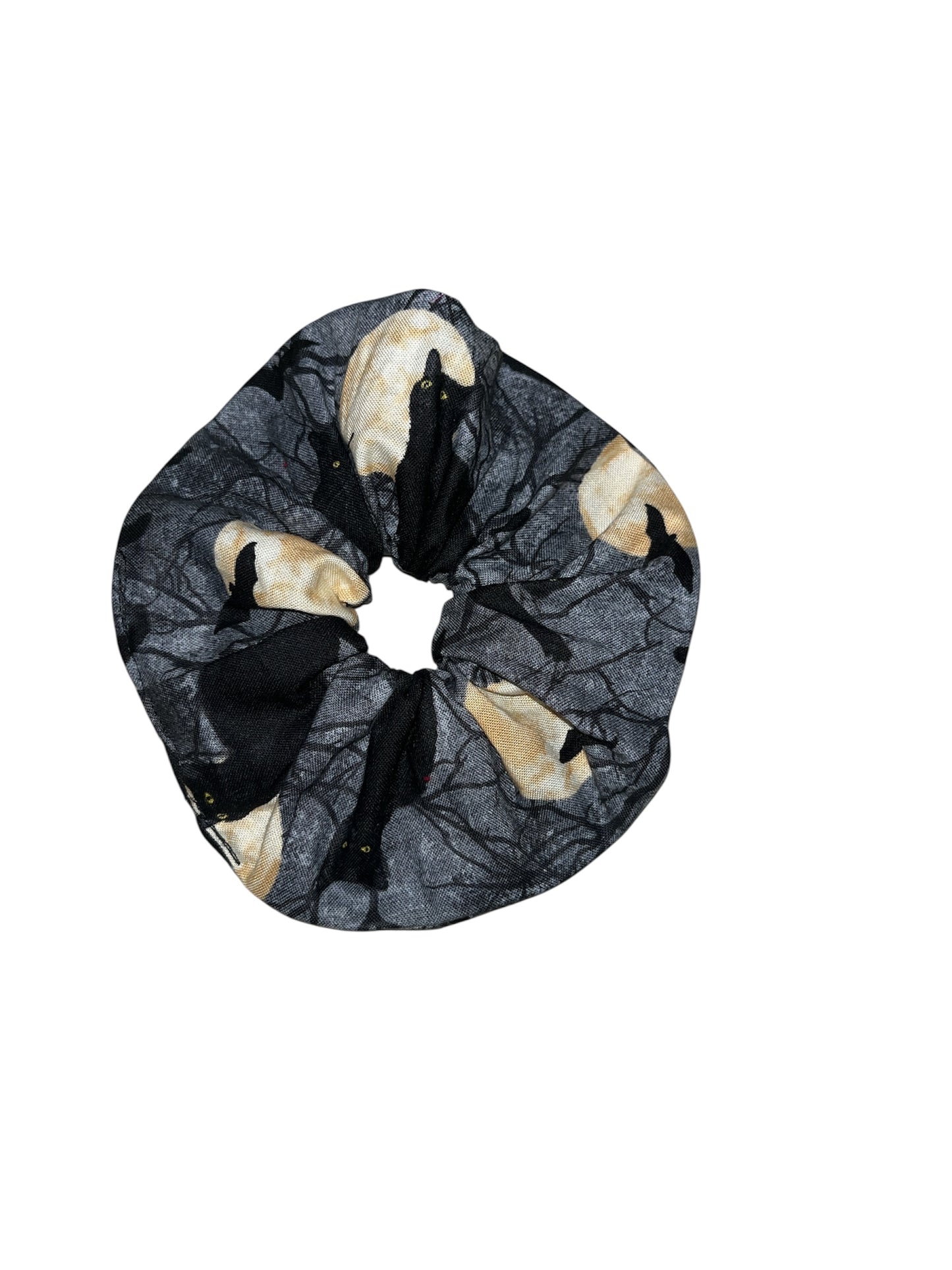 Black cat & moon scrunchies