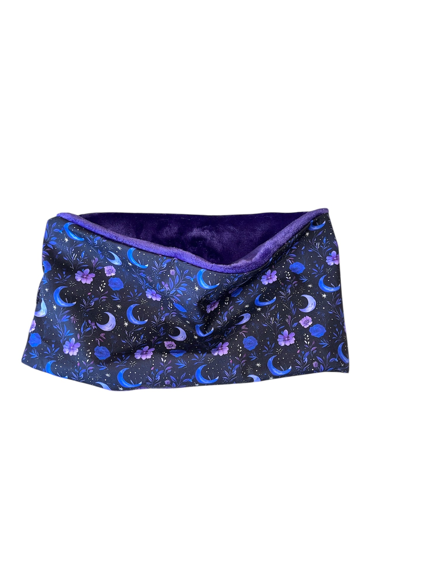 Floral moon purple fleece lined snood