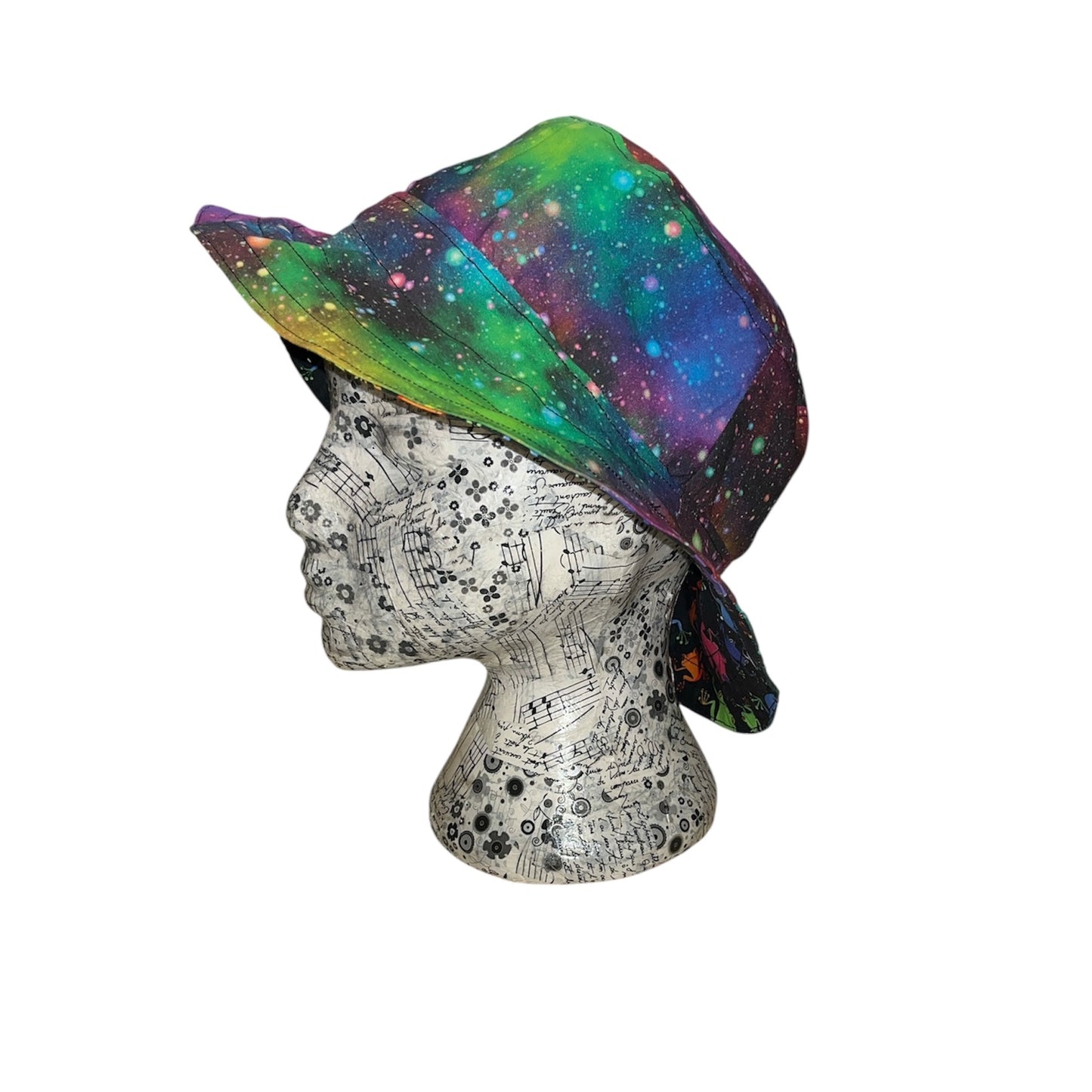 Reversible rainbow frogs bucket hat