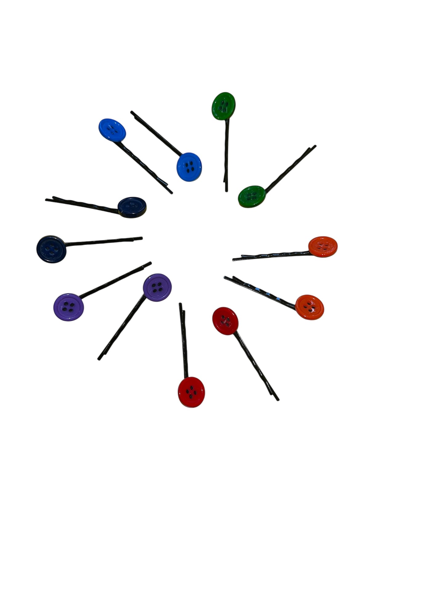 Round button hair grips