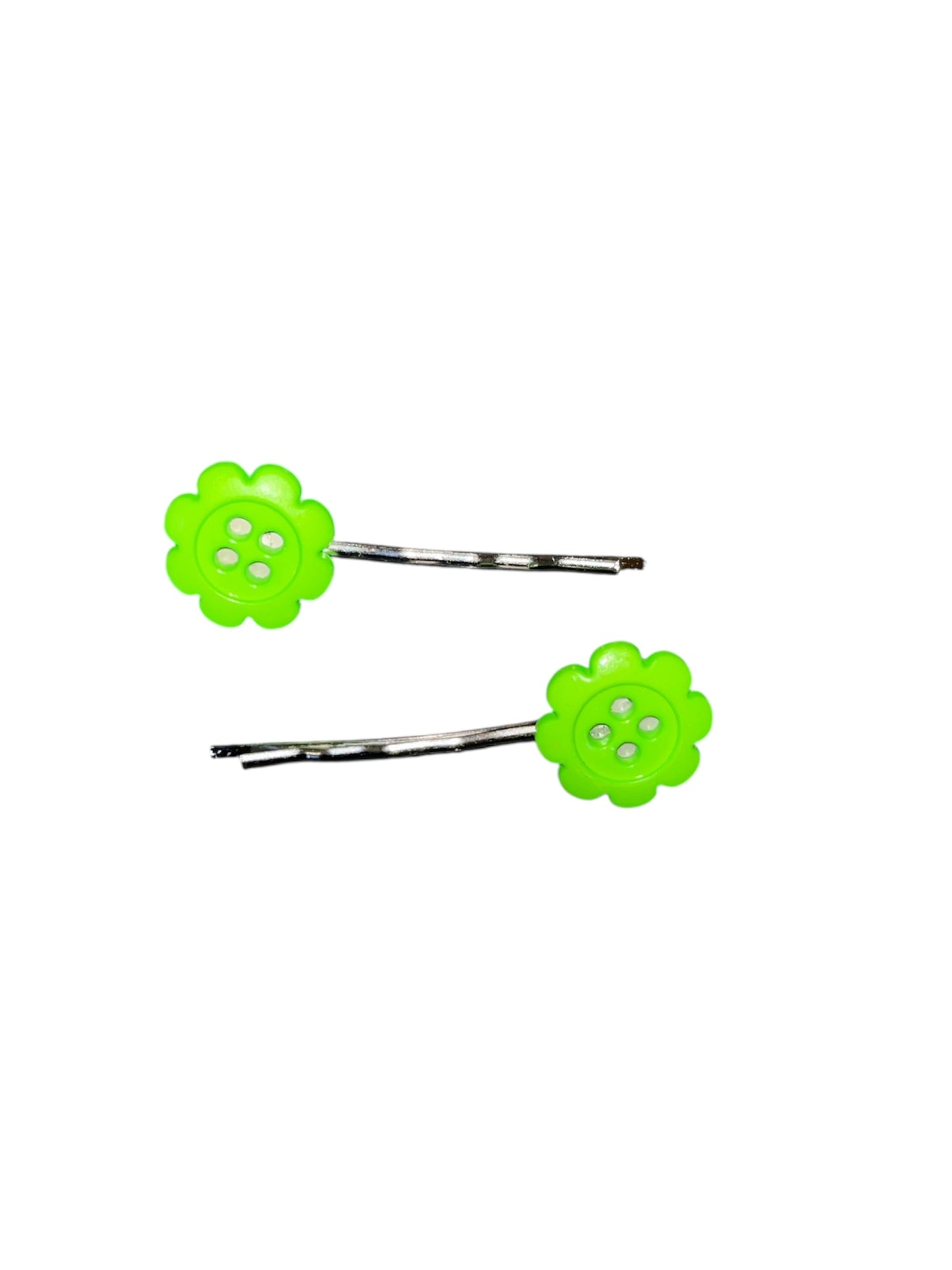 Flower button hair grips