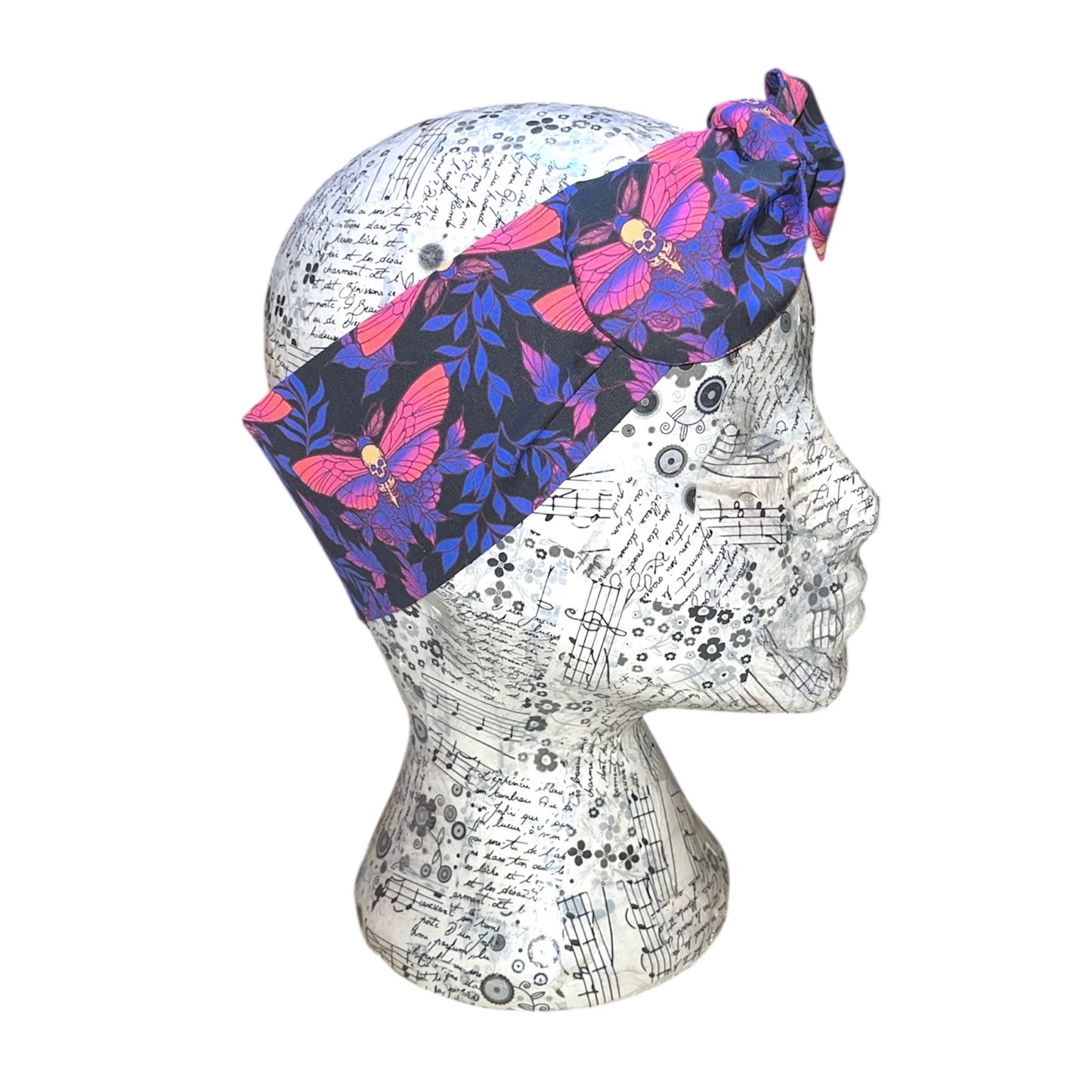 Purple and pink death moth headband