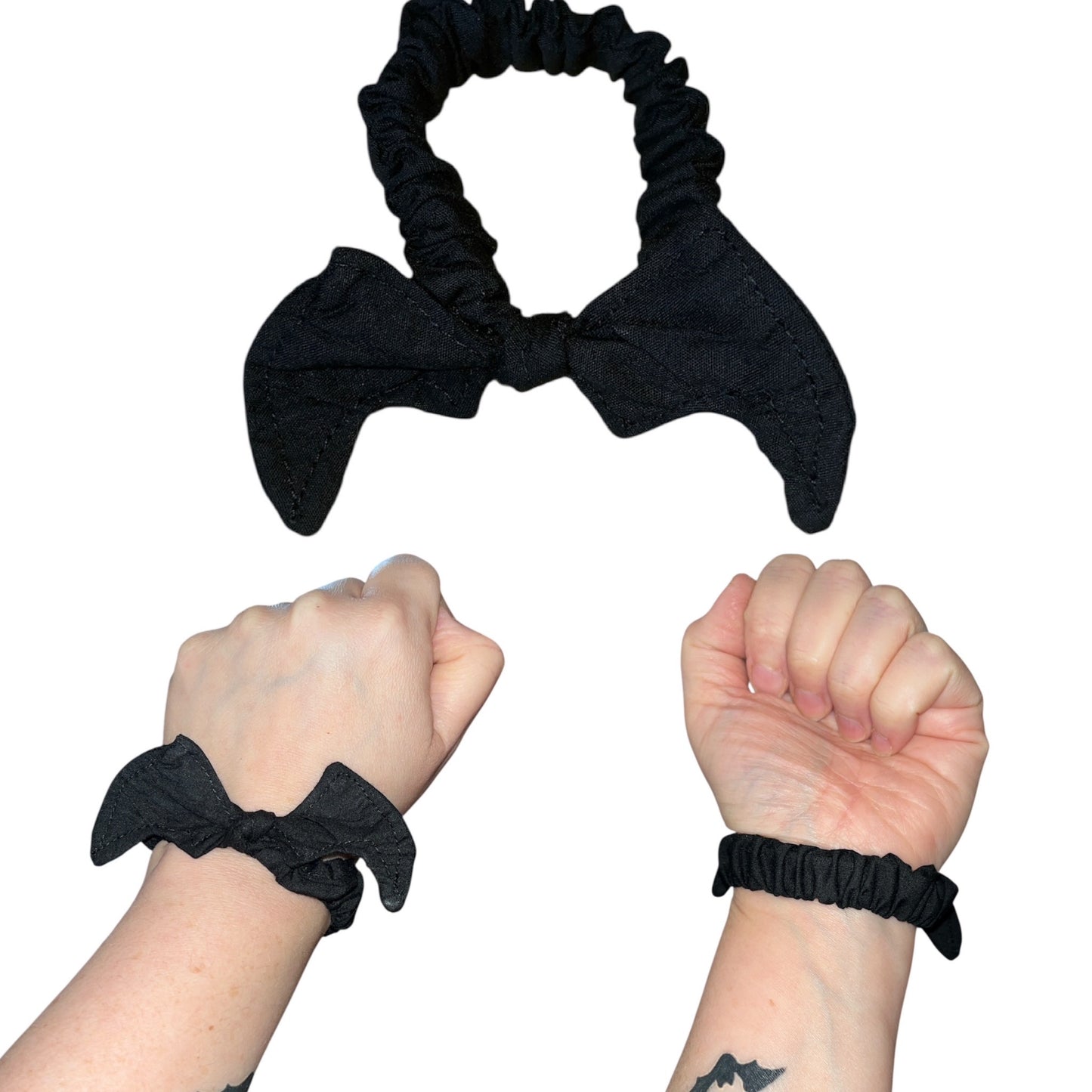 Bat bow scrunchie bracelets