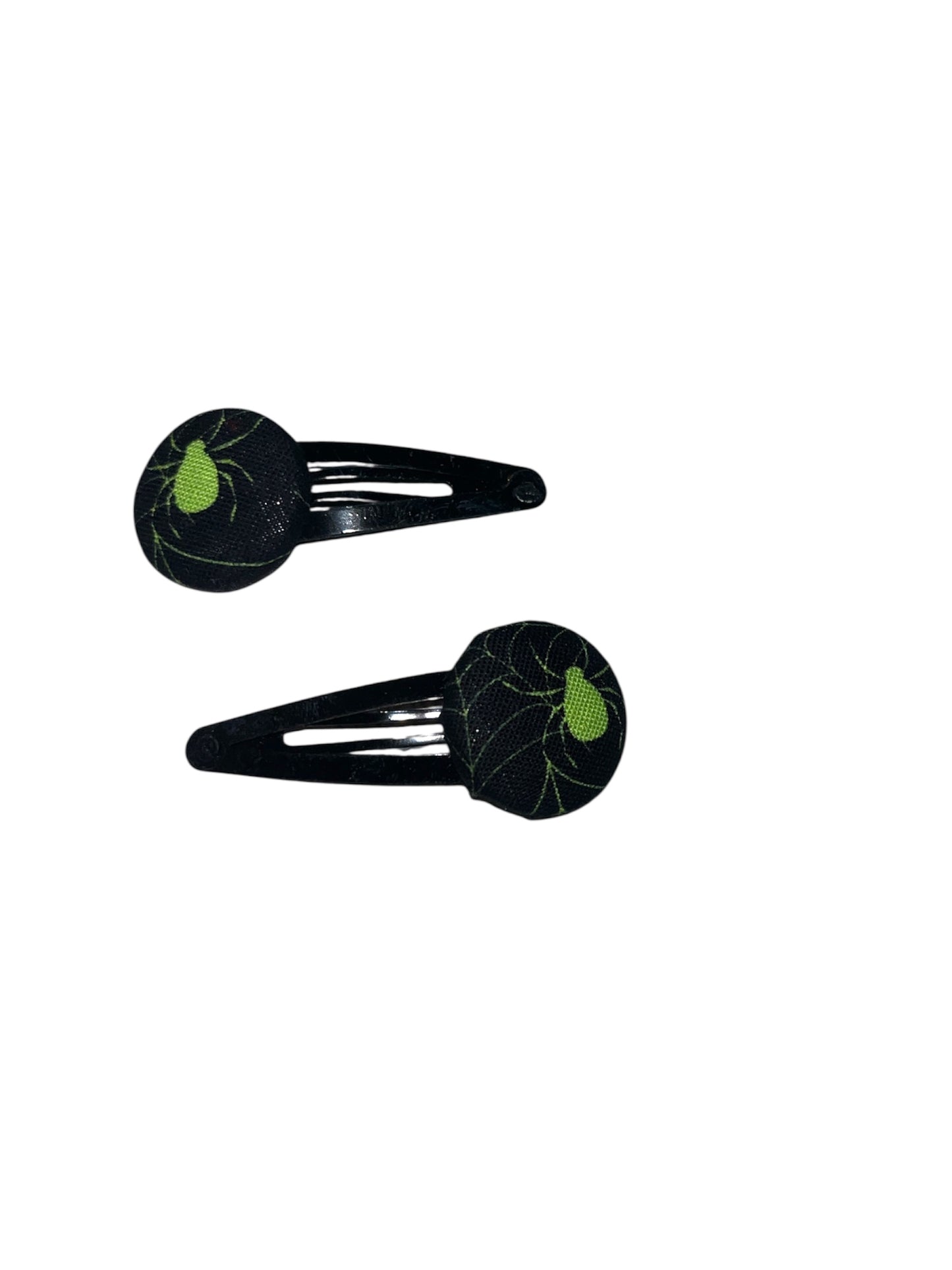 Fabric button hair clips (black)