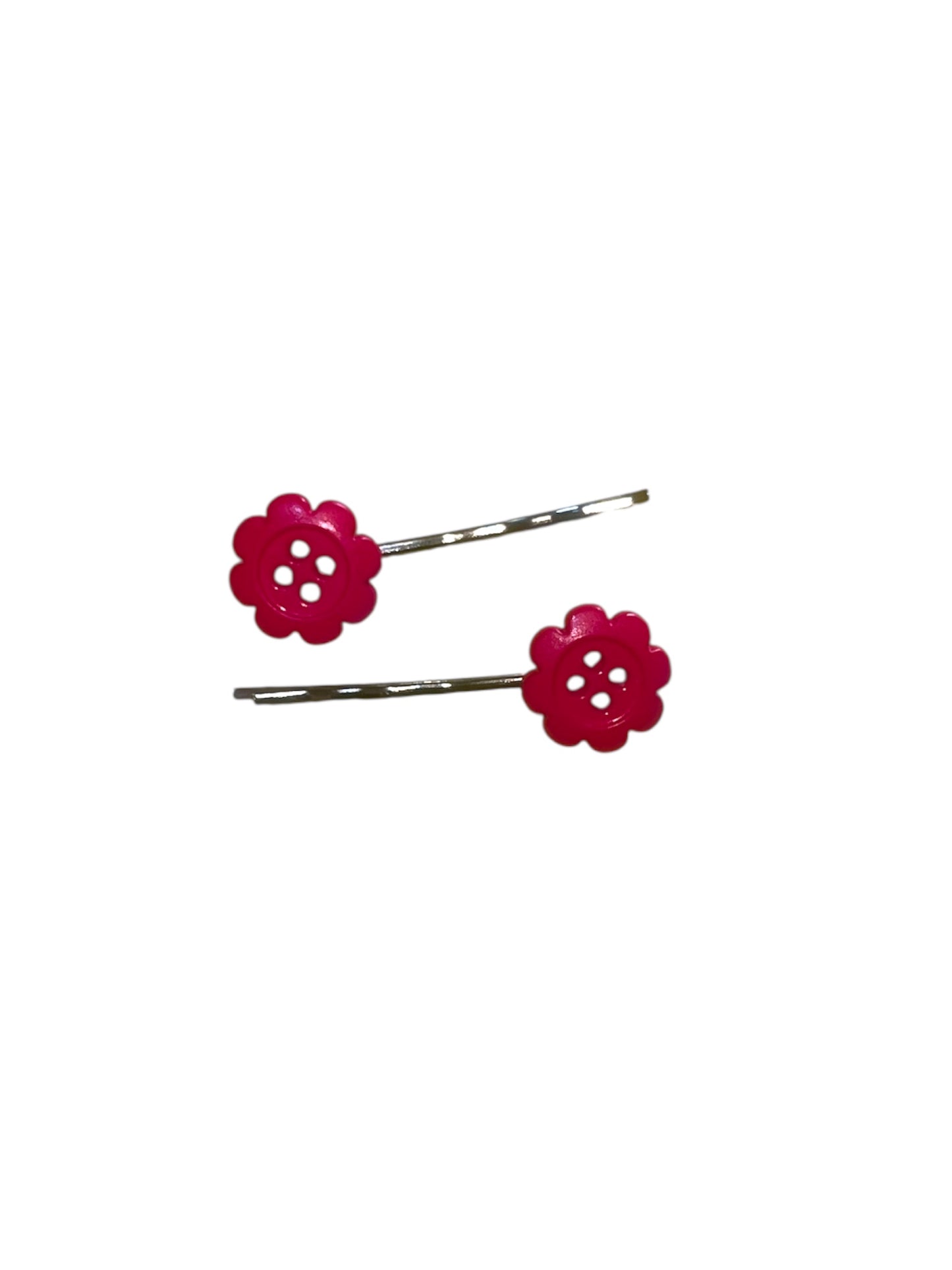 Flower button hair grips