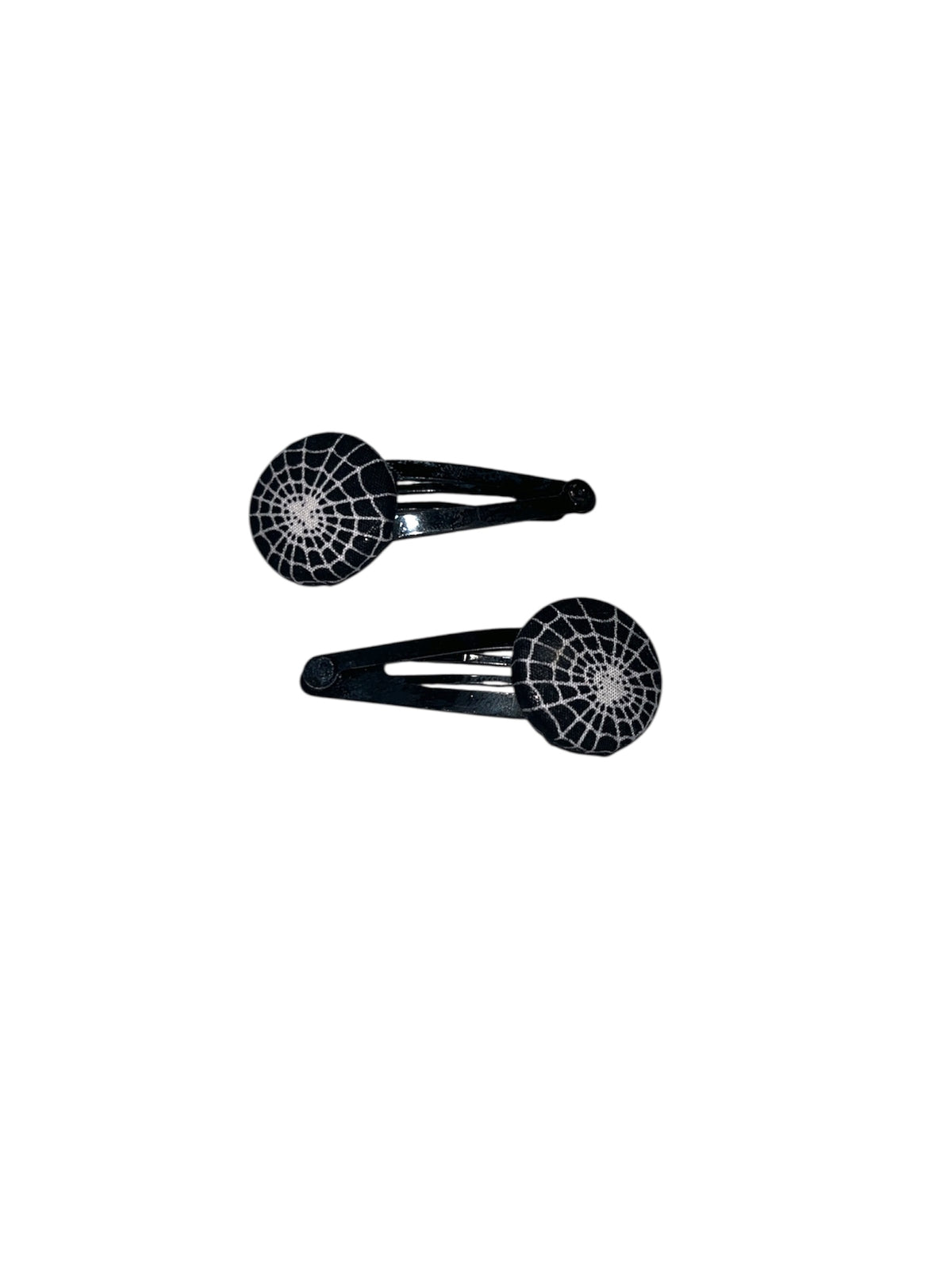 Fabric button hair clips (black)