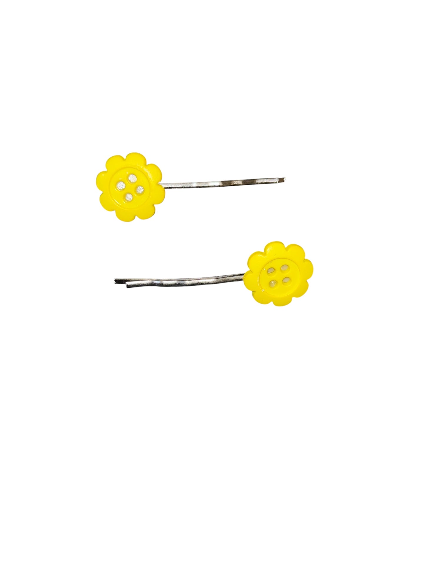 Flower button hair grips