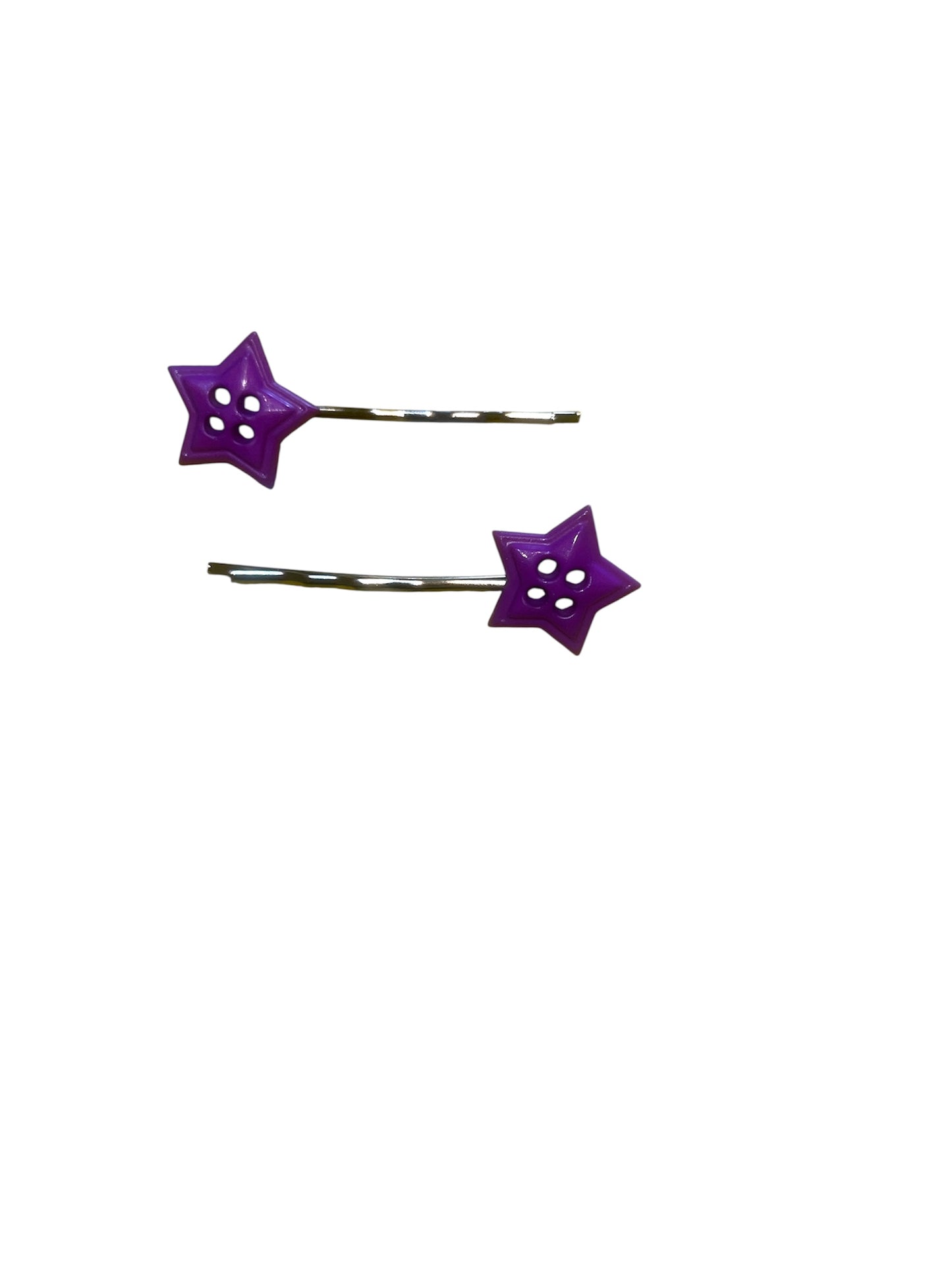 Star button hair grips